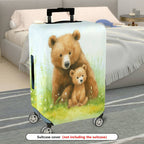 1-Piece Bear Nature Animal  Grass Flower  Suitcase Luggage Cover, Stretch Protective Sleeve