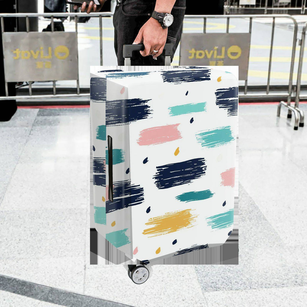 1-Piece Abstract Colorful Brushstroke Artistic Pattern  Suitcase Luggage Cover, Stretch Protective Sleeve