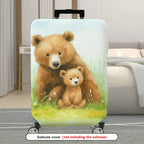 1-Piece Bear Nature Animal  Grass Flower  Suitcase Luggage Cover, Stretch Protective Sleeve