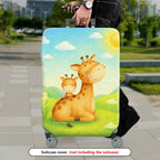 1-Piece Giraffe Grassland Sunshine Flower  Suitcase Luggage Cover, Stretch Protective Sleeve