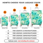 1-Piece Blue Floral Nature Leaf Abstract Pastel Artistic  Suitcase Luggage Cover, Stretch Protective Sleeve