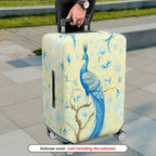 1-Piece Peacock Floral Elegant Artistic Decorative  Suitcase Luggage Cover, Stretch Protective Sleeve