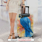 1-Piece Watercolor Parrot Blue Rainbow Nature Art  Suitcase Luggage Cover, Stretch Protective Sleeve