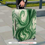 1-Piece Swirling Green Artistic Abstract Pattern Unique Stylish  Suitcase Luggage Cover, Stretch Protective Sleeve