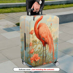 1-Piece Flamingo Flower Nature Art Vintage  Suitcase Luggage Cover, Stretch Protective Sleeve