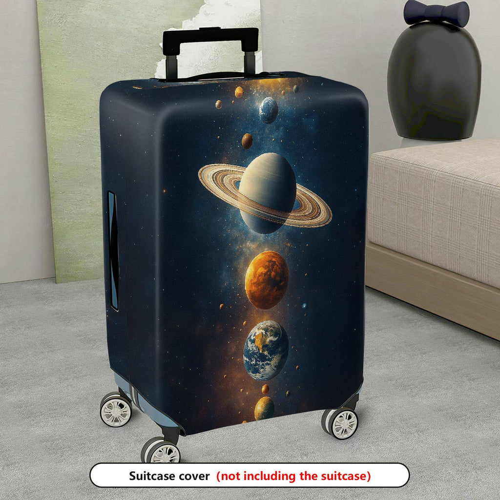 1-Piece Outer Space Planet Universe Galaxy Saturn Earth  Suitcase Luggage Cover, Stretch Protective Sleeve