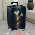 1-Piece Outer Space Planet Universe Galaxy Saturn Earth  Suitcase Luggage Cover, Stretch Protective Sleeve