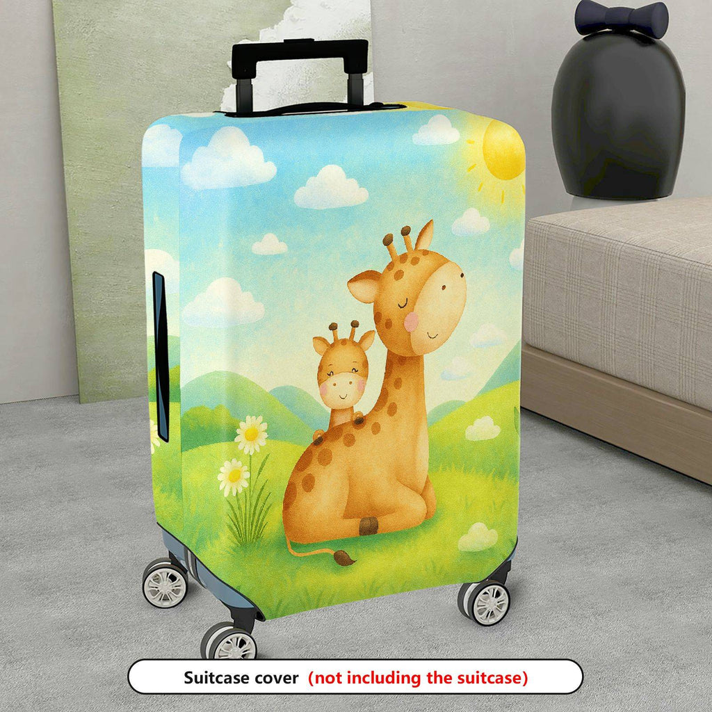 1-Piece Giraffe Grassland Sunshine Flower  Suitcase Luggage Cover, Stretch Protective Sleeve