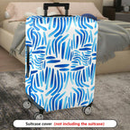 1-Piece Abstract Blue Watercolor Brushstroke Pattern  Suitcase Luggage Cover, Stretch Protective Sleeve