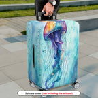 1-Piece Colorful Jellyfish Ocean Marine Sea Animal Artistic  Suitcase Luggage Cover, Stretch Protective Sleeve