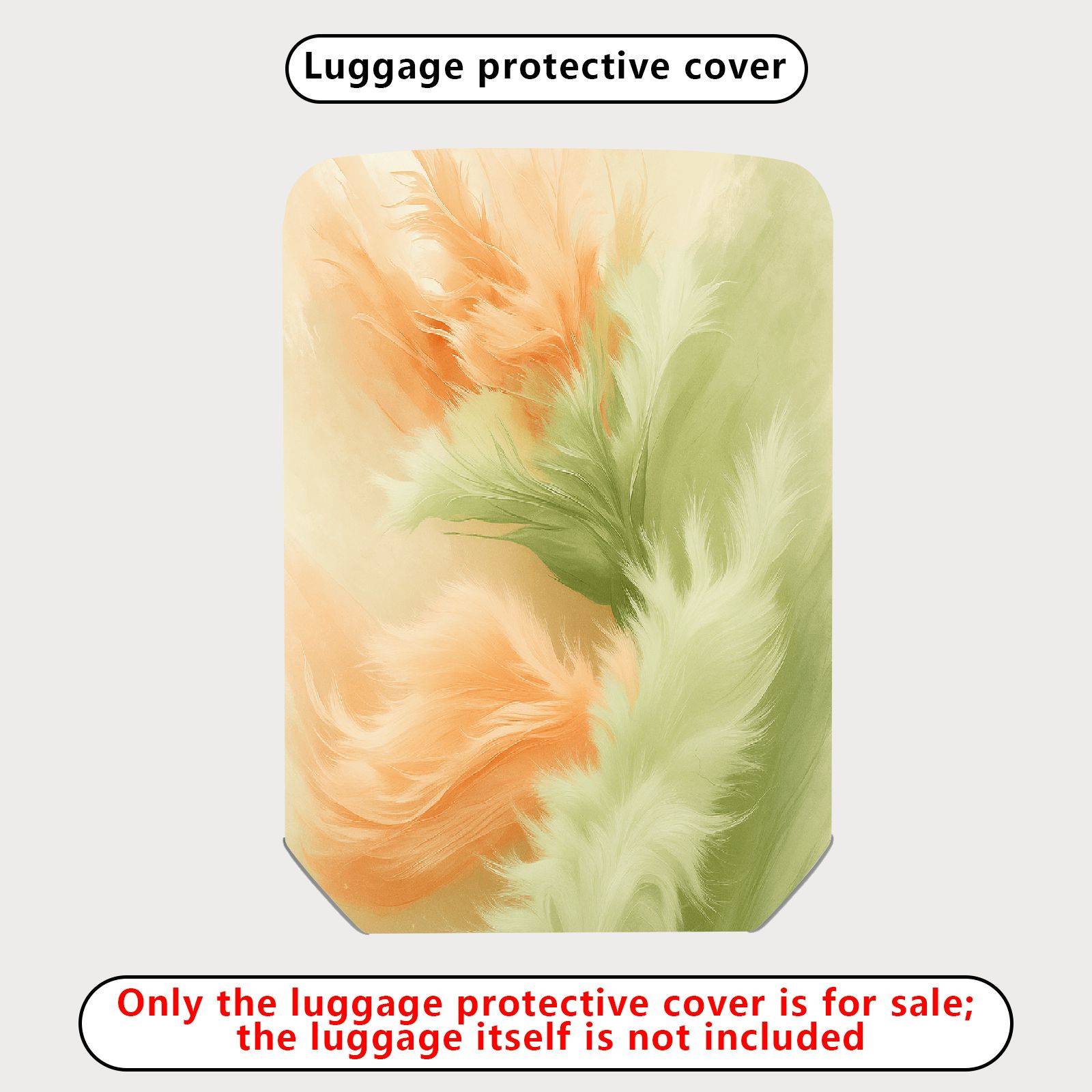 1-Piece Abstract Feather Pattern Pastel Art Style Vibrant  Suitcase Luggage Cover, Stretch Protective Sleeve