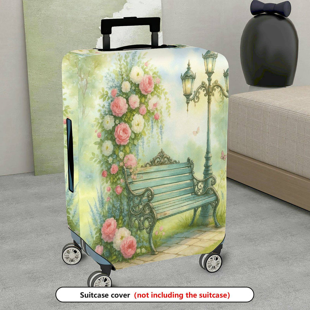 1-Piece Floral Romantic Pastoral Artistic Colorful  Suitcase Luggage Cover, Stretch Protective Sleeve
