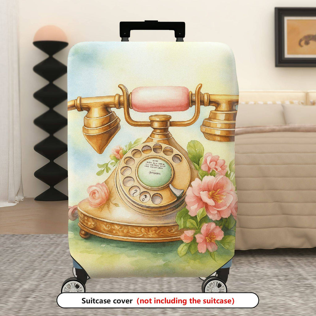 1-Piece Vintage Floral Retro Artistic Decorative  Suitcase Luggage Cover, Stretch Protective Sleeve