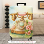 1-Piece Vintage Floral Retro Artistic Decorative  Suitcase Luggage Cover, Stretch Protective Sleeve