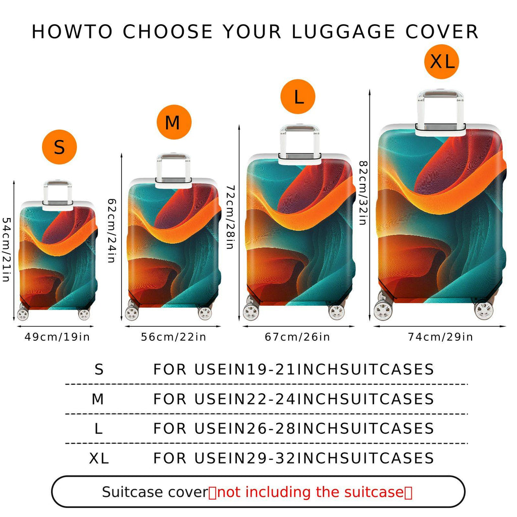 1-Piece Abstract Colorful Vibrant Artistic Modern Energetic  Suitcase Luggage Cover, Stretch Protective Sleeve