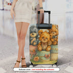 1-Piece Cute  Animal Teddy Bear Flower Bow  Suitcase Luggage Cover, Stretch Protective Sleeve