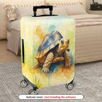 1-Piece Tortoise Watercolor Art Nature Wildlife Colorful  Suitcase Luggage Cover, Stretch Protective Sleeve