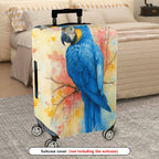 1-Piece Watercolor Parrot Blue Rainbow Nature Art  Suitcase Luggage Cover, Stretch Protective Sleeve