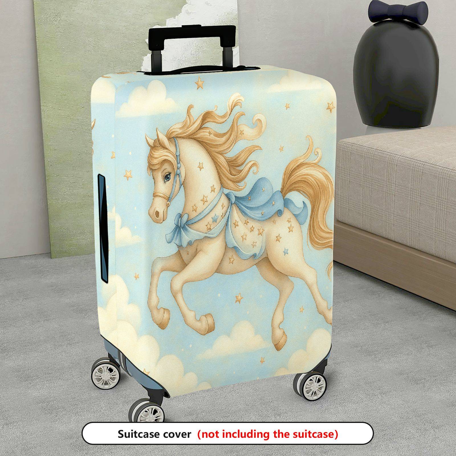 1-Piece Horse Star Cloud Pastoral Sky Fantasy  Suitcase Luggage Cover, Stretch Protective Sleeve