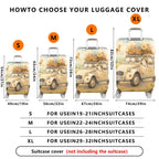 1-Piece Pastoral Flowers Vintage Car Animal  Suitcase Luggage Cover, Stretch Protective Sleeve