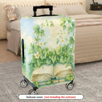 1-Piece Vintage Nature Artistic Book Floral Greenery Leaves  Suitcase Luggage Cover, Stretch Protective Sleeve