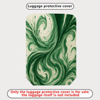 1-Piece Swirling Green Artistic Abstract Pattern Unique Stylish  Suitcase Luggage Cover, Stretch Protective Sleeve