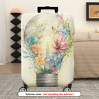 1-Piece Floral  Bulb Painting Artistic Abstract Watercolor  Suitcase Luggage Cover, Stretch Protective Sleeve