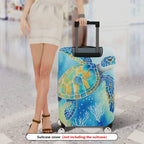 1-Piece Ocean Turtle Coral Reef Abstract Art Sea Life Theme  Suitcase Luggage Cover, Stretch Protective Sleeve