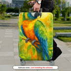 1-Piece Vibrant Parrot Nature Colorful Art Tropical Floral  Suitcase Luggage Cover, Stretch Protective Sleeve