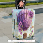 1-Piece Purple Balloon Floral Sky Artistic  Suitcase Luggage Cover, Stretch Protective Sleeve
