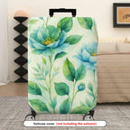 1-Piece Blue Floral Greenery Artistic Pastoral Nature Pattern  Suitcase Luggage Cover, Stretch Protective Sleeve