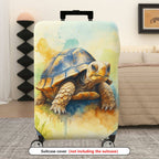 1-Piece Tortoise Watercolor Art Nature Wildlife Colorful  Suitcase Luggage Cover, Stretch Protective Sleeve