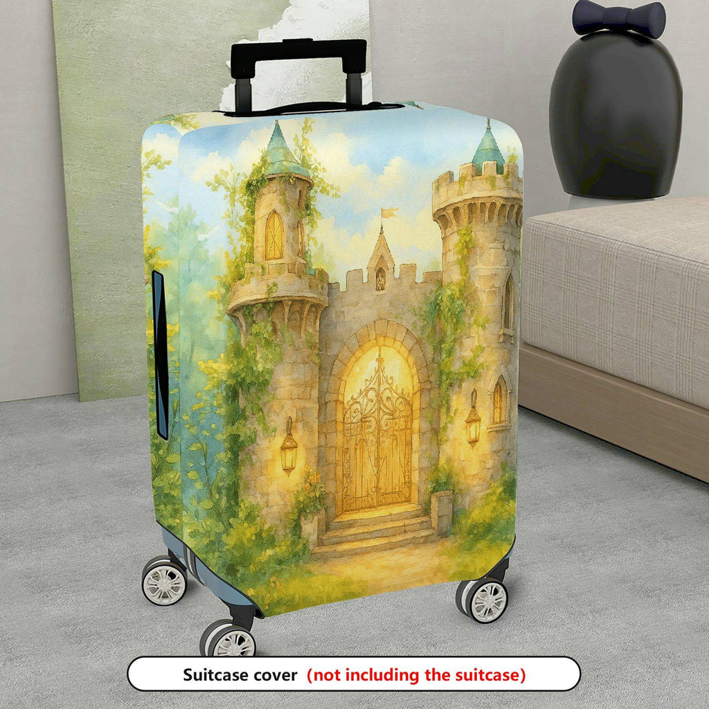 1-Piece Castle Vintage Artistic Fantasy Fairytale Scenic  Suitcase Luggage Cover, Stretch Protective Sleeve