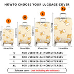 1-Piece Corgi Dog Heart Beige Travel Cute  Suitcase Luggage Cover, Stretch Protective Sleeve