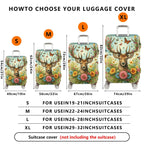 1-Piece Deer Flower Butterfly Forest Nature Colorful  Suitcase Luggage Cover, Stretch Protective Sleeve