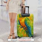 1-Piece Vibrant Parrot Nature Colorful Art Tropical Floral  Suitcase Luggage Cover, Stretch Protective Sleeve