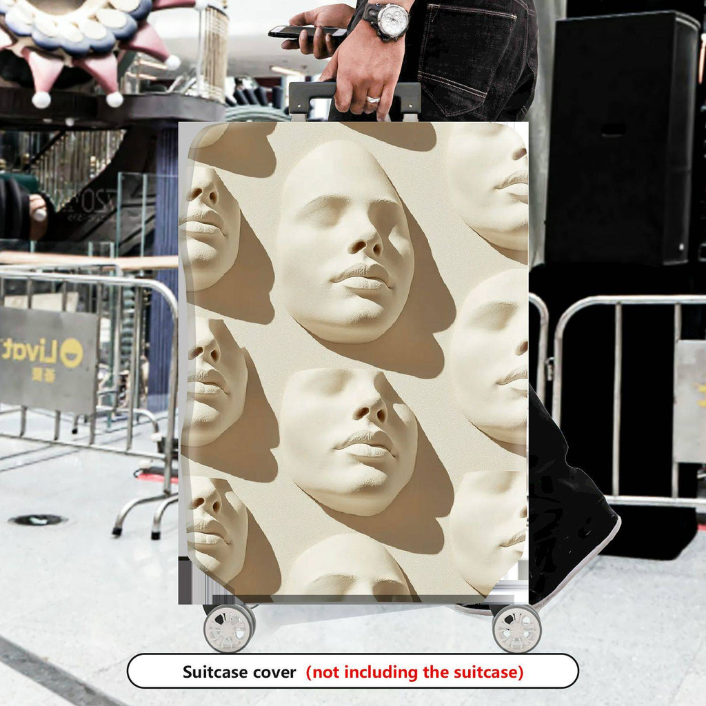 1-Piece Abstract Artistic Beige Elegant Modern Unique  Suitcase Luggage Cover, Stretch Protective Sleeve