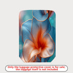 1-Piece Abstract Floral Blue Orange Artistic Luggage  Suitcase Luggage Cover, Stretch Protective Sleeve