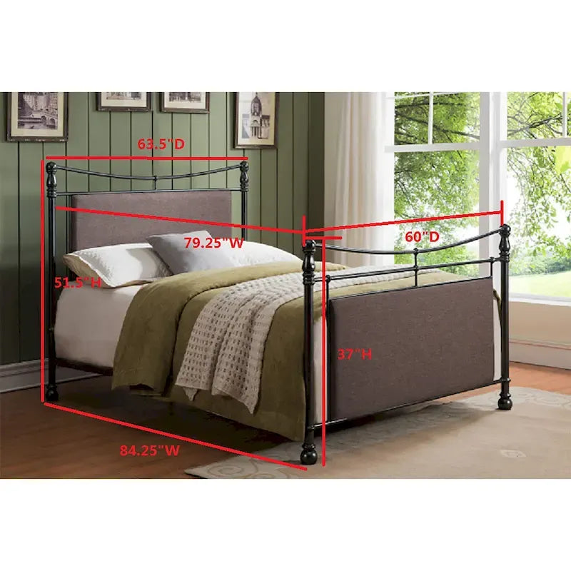 Upholstered Metal Bed-3