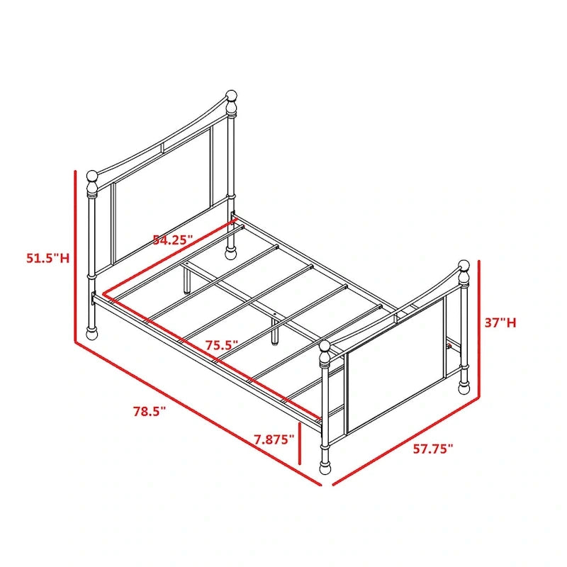 Upholstered Metal Bed-4