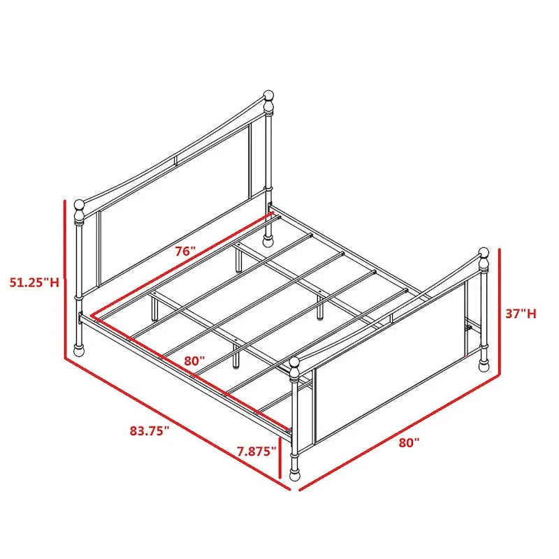 Upholstered Metal Bed-5