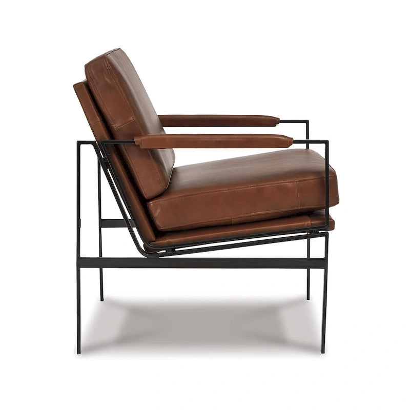 Signature Design by Ashley Puckman Mid Century Modern Leather Accent Chair - 29 W x 31.5 D x 34.25 H-4