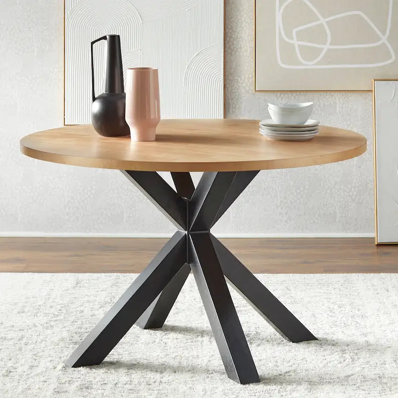 Lifestorey Gilcrest Cross Pedestal Dining Table-8