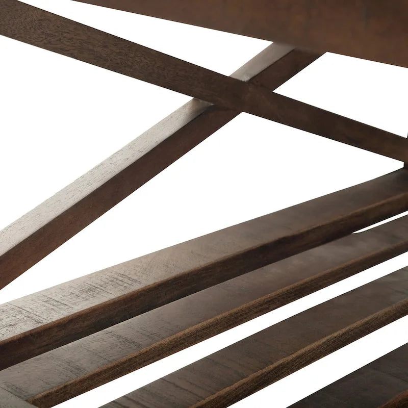 WYNDENHALL Barrie SOLID MANGO WOOD and Metal 32 inch Wide Square Industrial Coffee Table in Distressed Dark Brown - 32 x 32 x 18-5