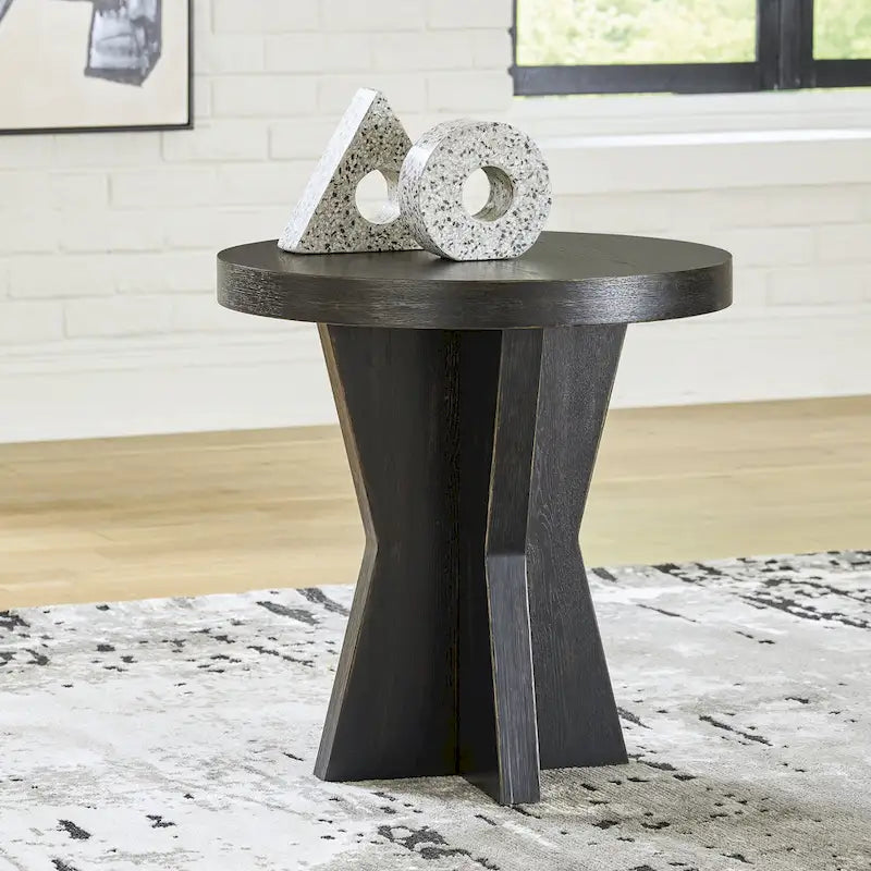 Signature Design by Ashley Galliden Black End Table - 24W x 24D x 24H