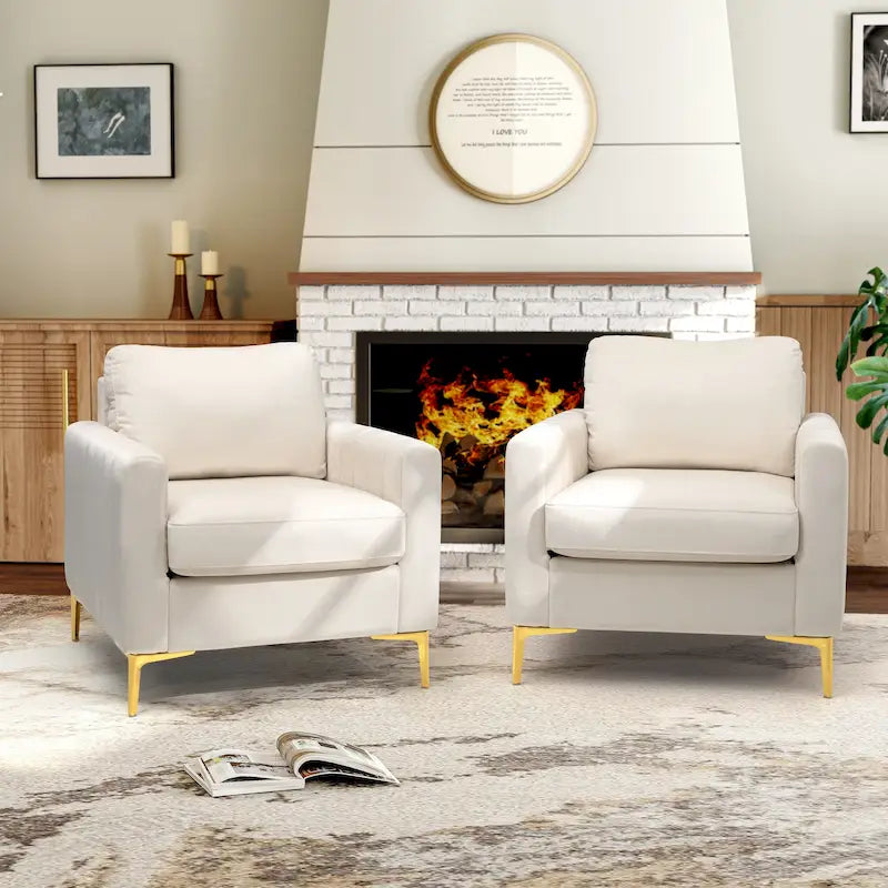 Pellebant Modern Upholstered Accent Armchair Club Chair-37