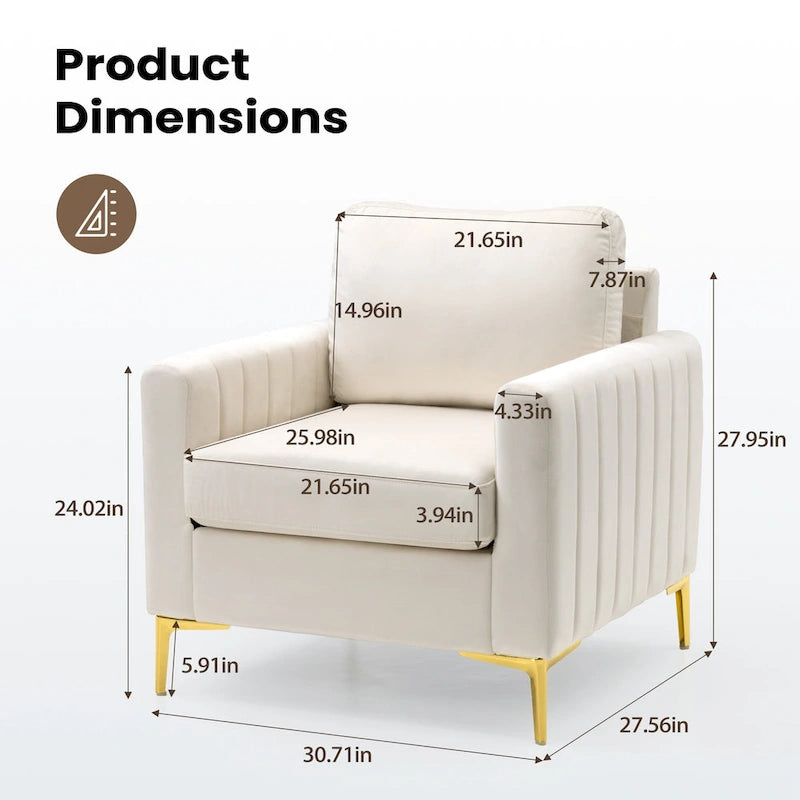 Pellebant Modern Upholstered Accent Armchair Club Chair-2