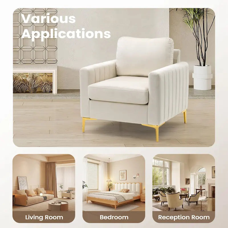 Pellebant Modern Upholstered Accent Armchair Club Chair-6