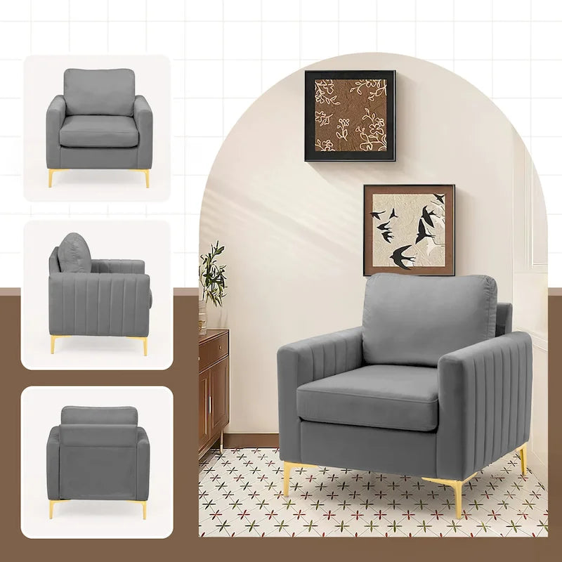 Pellebant Modern Upholstered Accent Armchair Club Chair-21