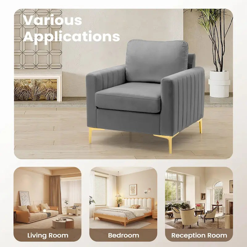 Pellebant Modern Upholstered Accent Armchair Club Chair-22